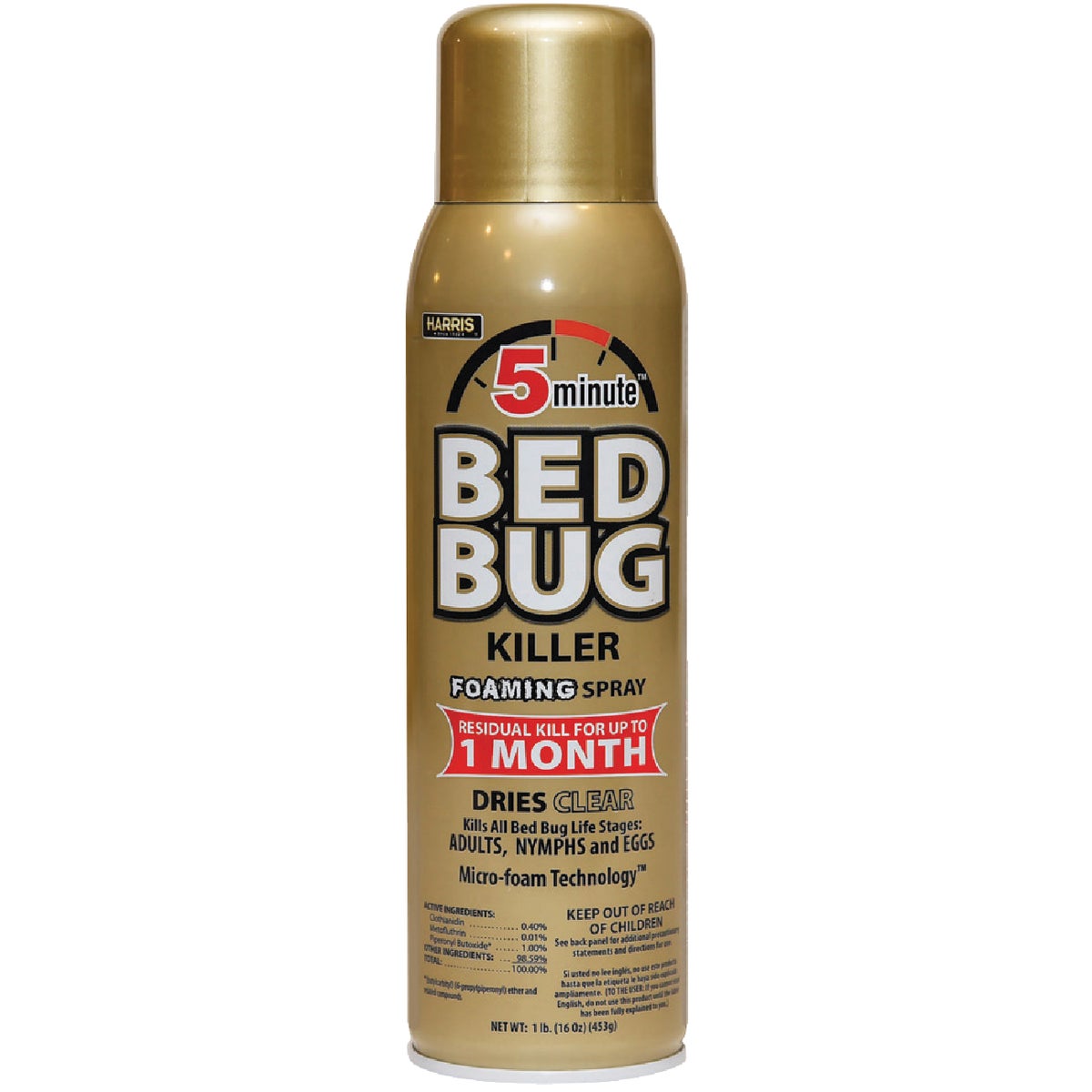 Harris BedBug Gold 16 Oz. Aerosol Foam Spray 5 Minute Bedbug Killer