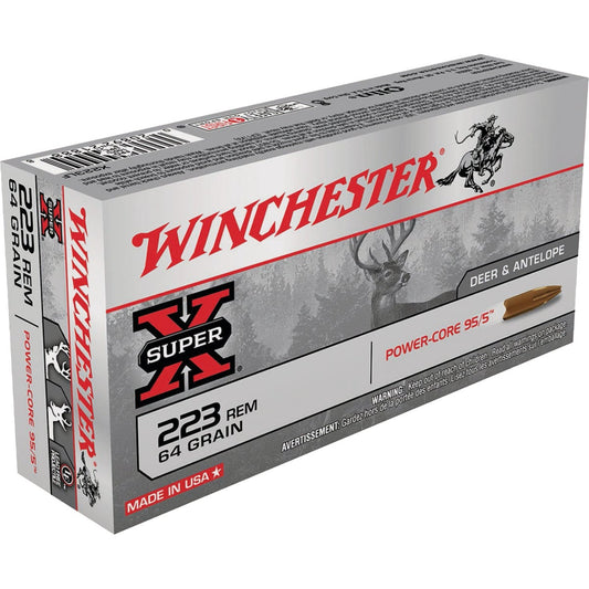 Winchester Super-X .223 Rem 64 Grain Power-Core 95/5 Centerfire Ammunition Cartridges