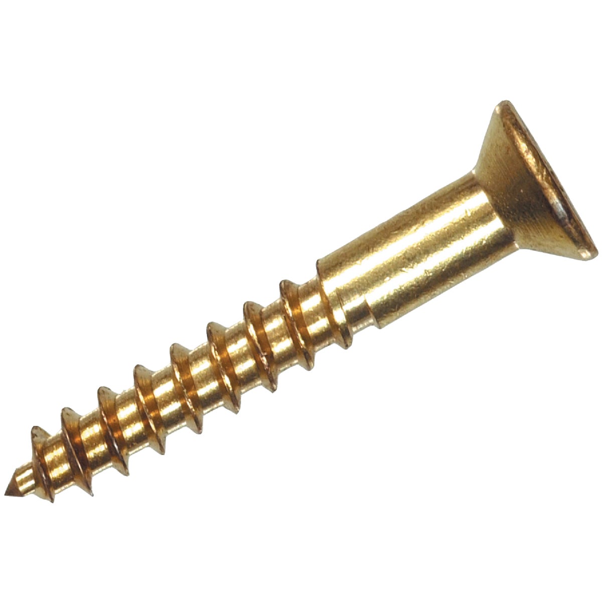 Hillman #4 x 1/2 In. Phillips Flat Head Brass Wood Screw (10 Ct.)