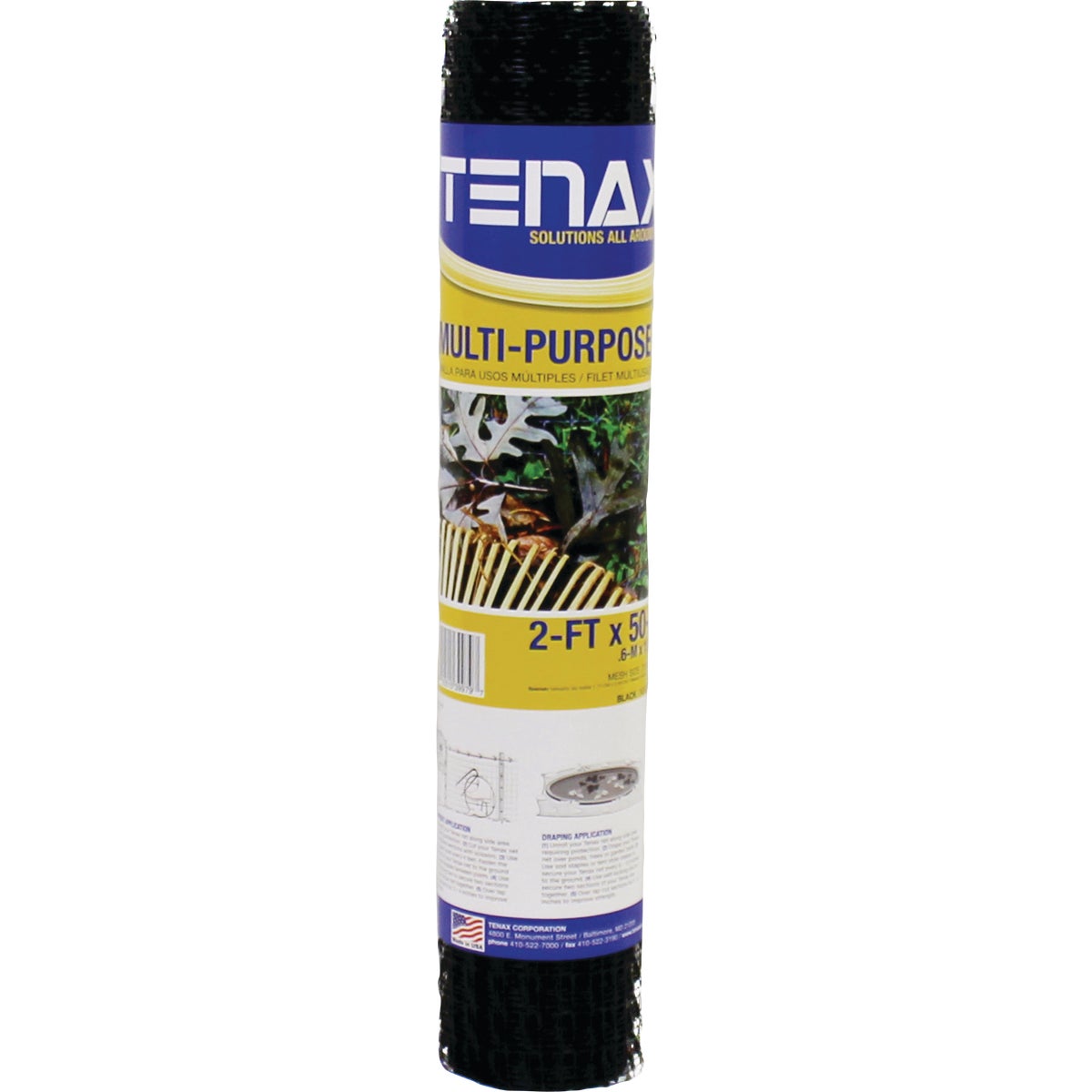 Tenax 3/4 In. x 1 In. Mesh 2 Ft. x 50 Ft. Black Multi-Purpose Net