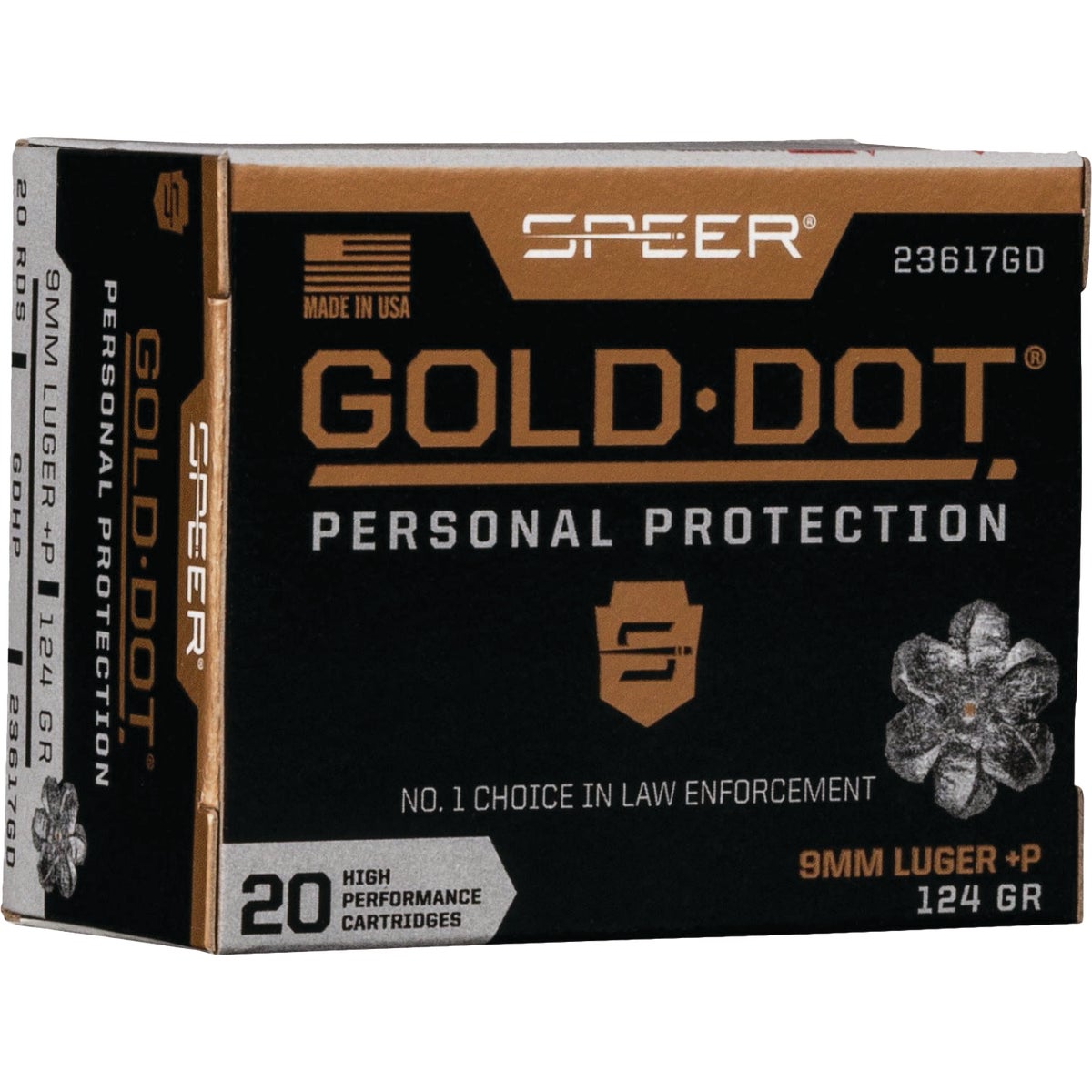 Speer Gold Dot 9mm 124 Grain HP Centerfire Ammunition Cartridges