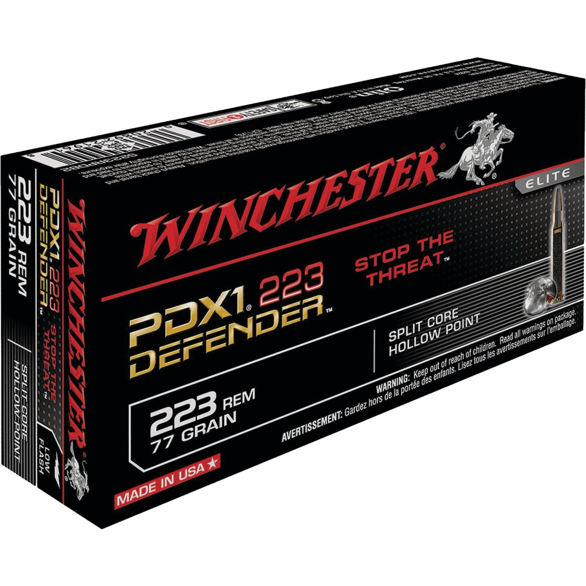 Winchester PDX1 Defender .223 Rem 77 Grain HP Centerfire Ammunition Cartridges