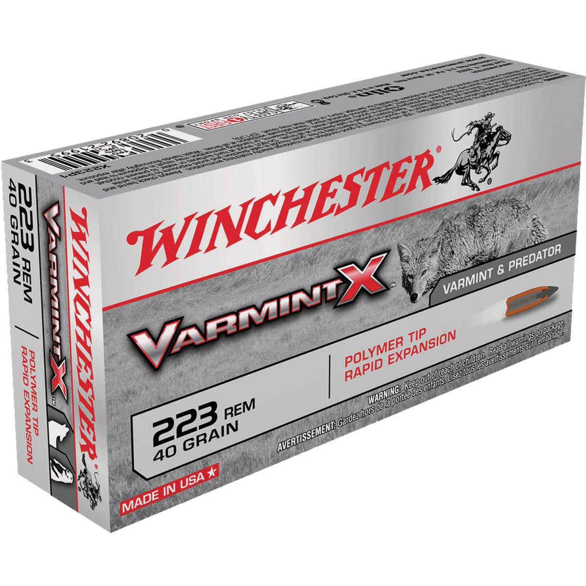 Winchester Varmint X .223 Rem 40 Grain Polymer Tip Centerfire Ammunition Cartridges