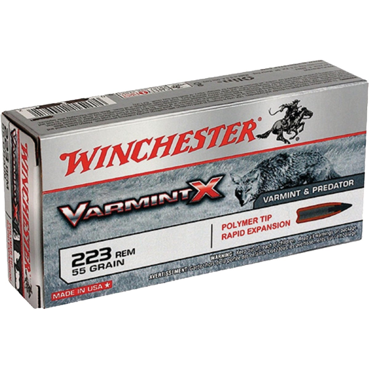 Winchester Varmint X .223 Rem 55 Grain Polymer Tip Centerfire Ammunition Cartridges