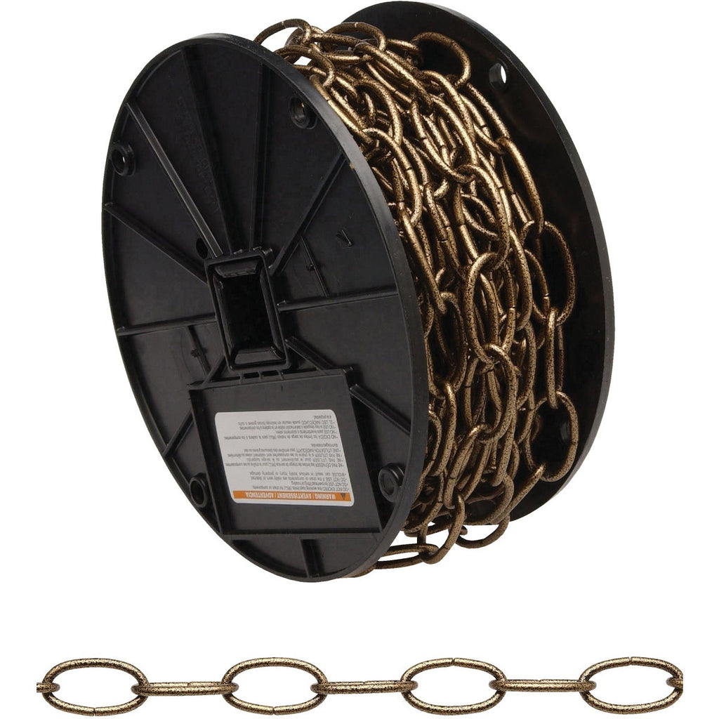 Campbell #10 40 Ft. Antique Brass Finished Metal Craft Chain