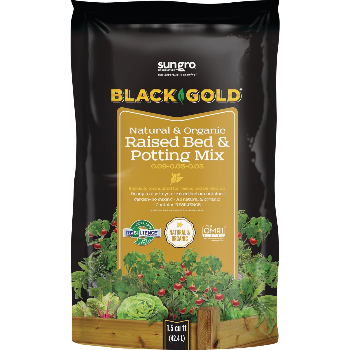 Black Gold 1.5 Cu. Ft. 23 Lb. Natural & Organic Raised Bed Potting Soil