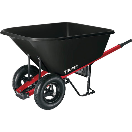 Truper 10 Cu. Ft. Poly Wheelbarrow with Steel Handles