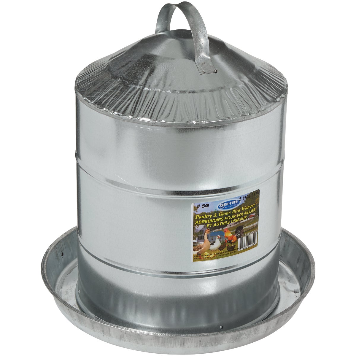 Farm-Tuff 5 Gal. Galvanized Poultry Fountain