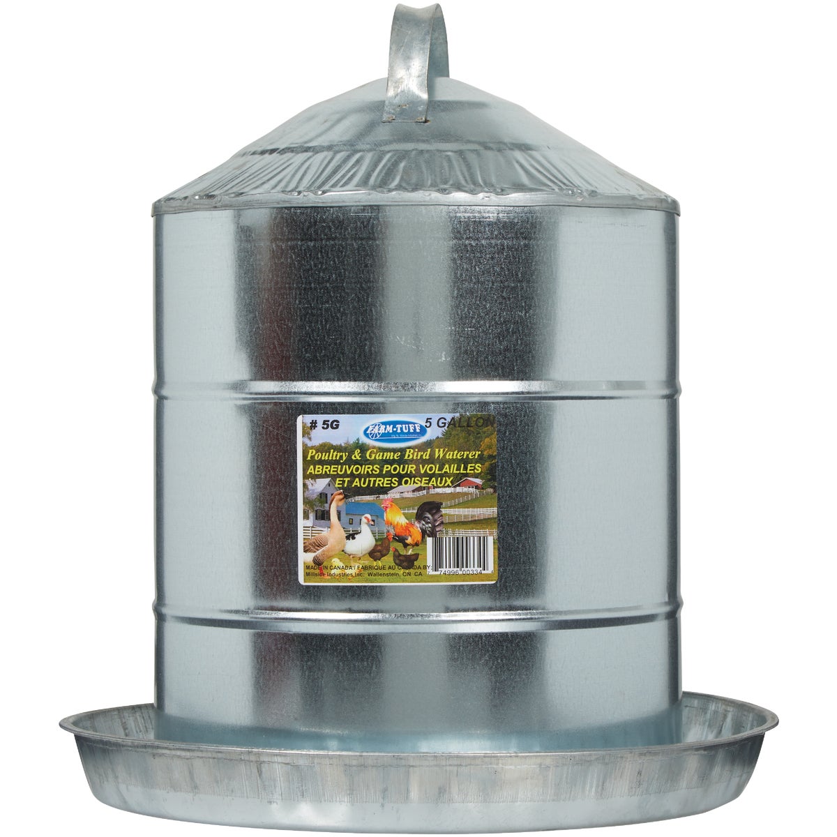 Farm-Tuff 5 Gal. Galvanized Poultry Fountain