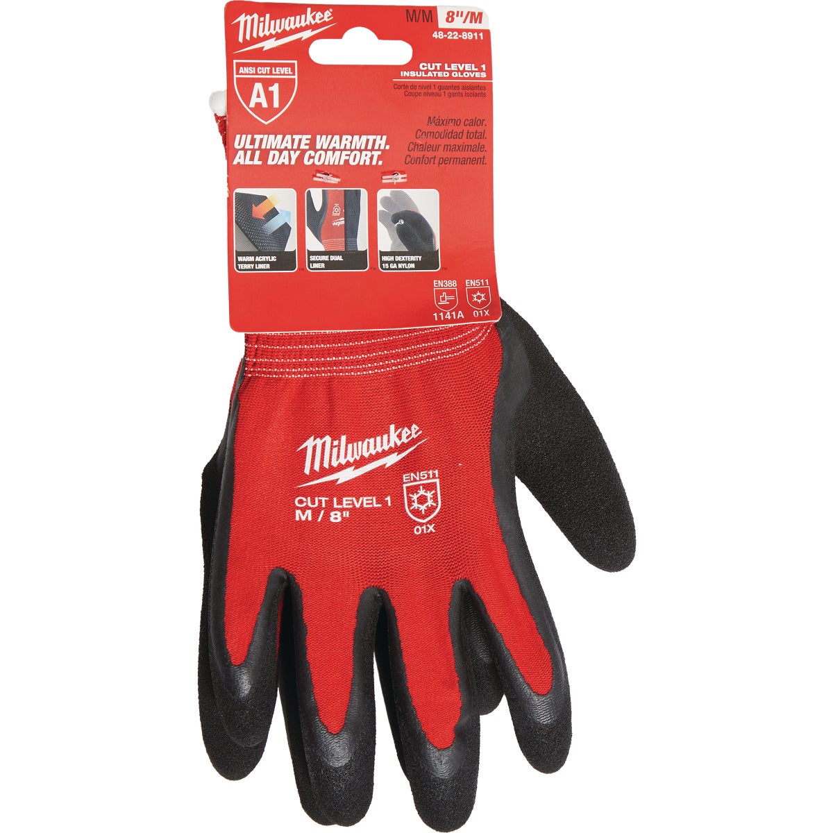 Milwaukee Unisex Medium Latex Coated Cut Level 1 Insulated Work Glove