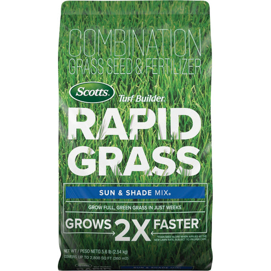 Scotts Turf Builder Rapid Grass 16 Lb. Sun & Shade Mix Seed & Fertilizer Combination
