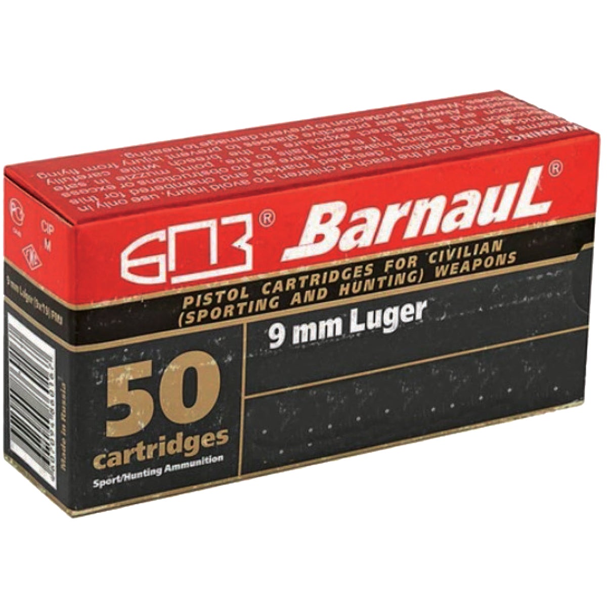 Barnaul Ammunition 9mm Luger 145 Grain Hollow Point Centerfire Ammunition Cartridges