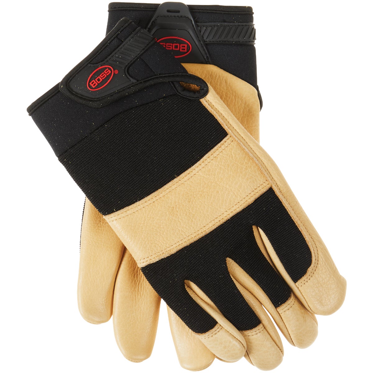 Boss Job Master Aqua Armor Men's Large Black & Tan Leather Work Glove