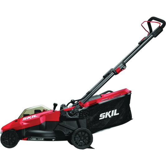 SKIL PwrCore 20V Brushless Push Lawn Mower with Two 4.0 Ah Batteries and Dual Port Charger