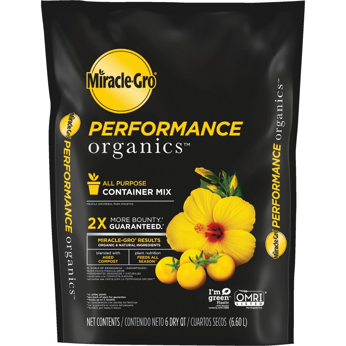 Miracle-Gro Performance Organics 6 Qt. 3 Lb. All Purpose Container Potting Soil