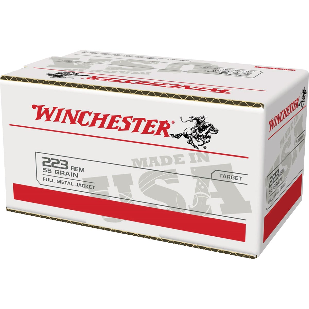 Winchester USA .223 Rem 55 Grain FMJ Centerfire Ammunition Cartridges