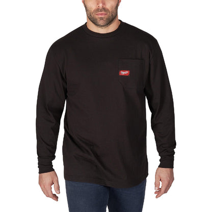 Milwaukee 2XL Black Long Sleeve Men's Heavy-Duty Pocket Shirt