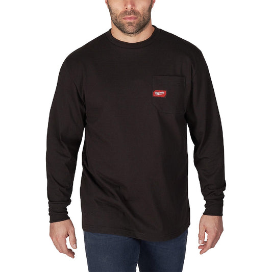 Milwaukee 2XL Black Long Sleeve Men's Heavy-Duty Pocket Shirt