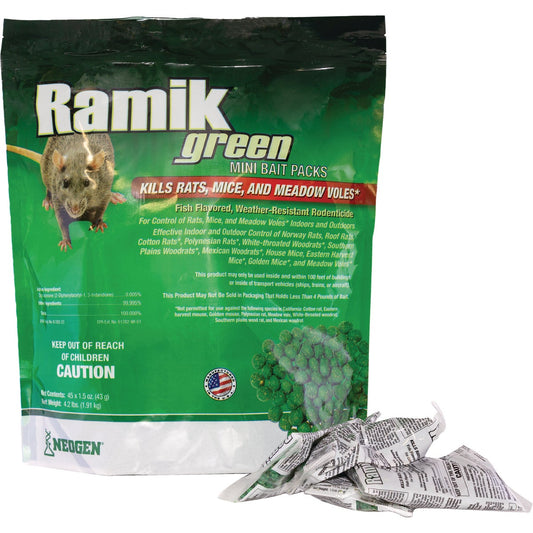 Ramik Green Pellet Bait Pack Rat And Mouse Poison (45-Pack)