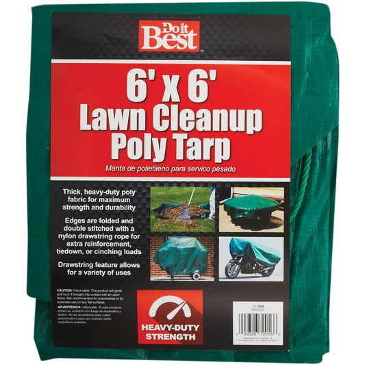 Do it Best  6 Ft. x 6 Ft. Poly Fabric Green Lawn Cleanup Tarp