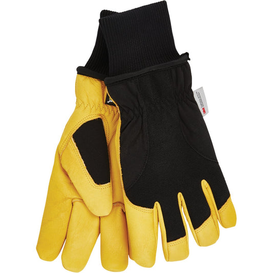 Wells Lamont HydraHyde Men's XL Grain Goatskin Black & Tan Insulated Work Glove