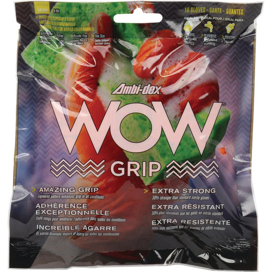 Safety Works Ambi-dex WOW Grip Large Nitrile Disposable Household Glove (10-Pack)