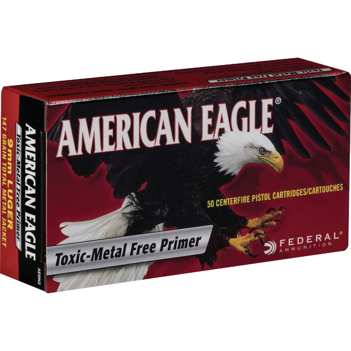 Federal American Eagle 9mm 147 Grain TMJ Centerfire Ammunition Cartridges