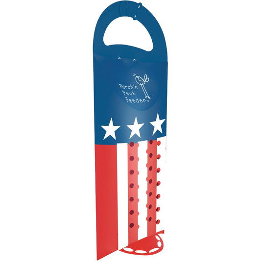 Perch 'N Peck American Flag Recycled Polypropylene 16 Oz. Capacity Bird Feeder