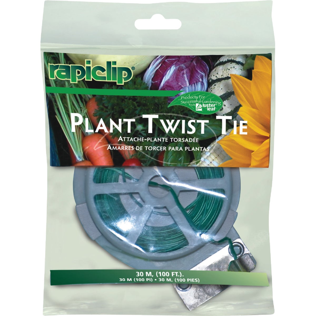 Rapiclip 100 Ft. Green Plastic Coated Galvanized Wire Twist Tie