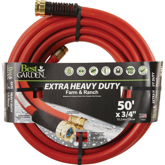 Best Garden Extra Heavy Duty Farm & Ranch 3/4 In. Dia. x 50 Ft. L. Drinking Water Safe Hot Water Hose