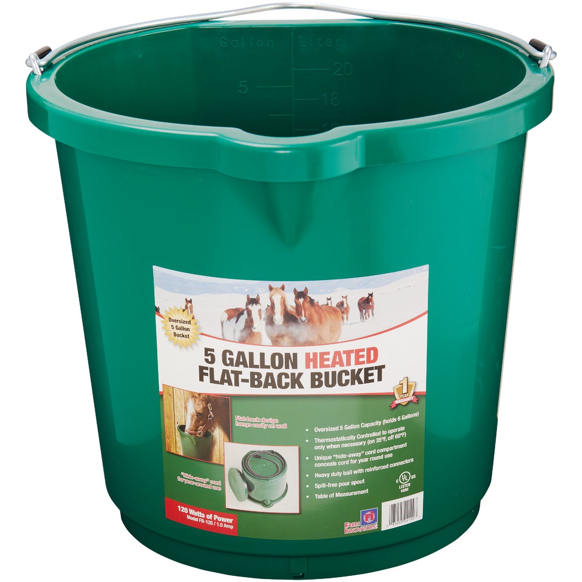 Farm Innovators 5 Gal. 130W 120V Heated Bucket