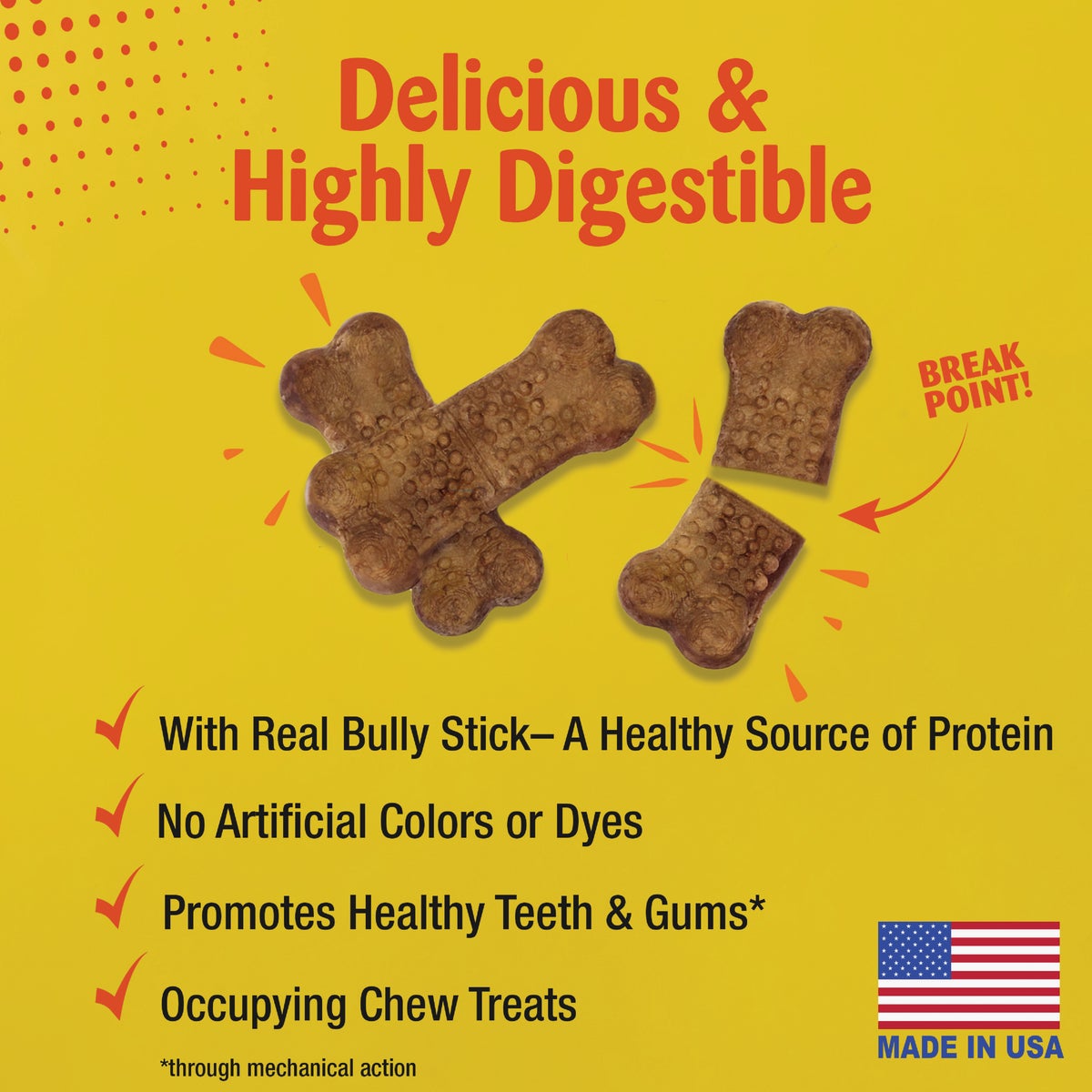 Nylabone Natural Nubz Bully Stick Grain Free Dog Treat Chew (36-Pack)