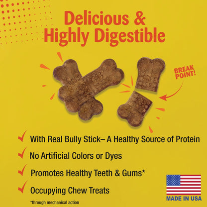 Nylabone Natural Nubz Bully Stick Grain Free Dog Treat Chew (36-Pack)