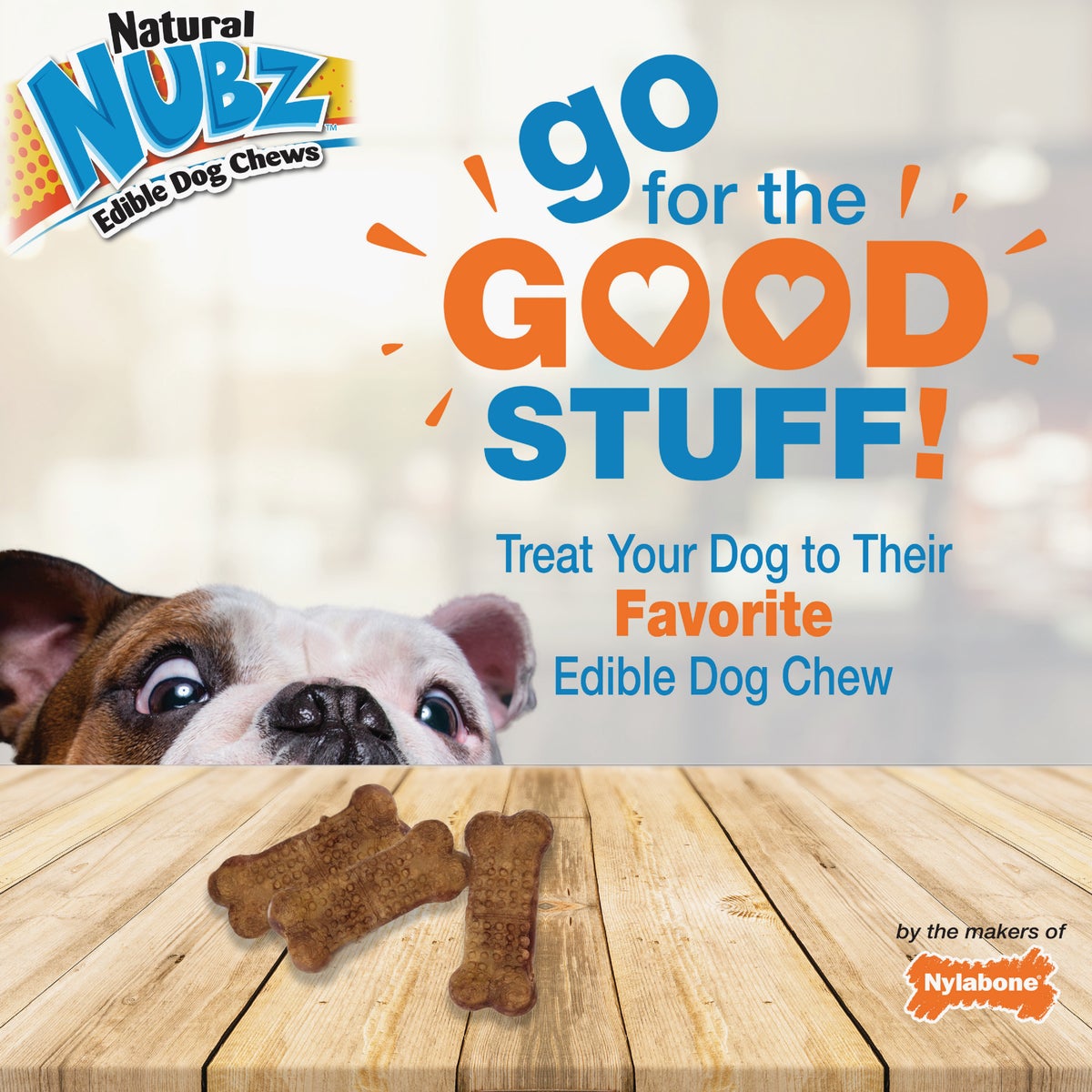 Nylabone Natural Nubz Bully Stick Grain Free Dog Treat Chew (36-Pack)