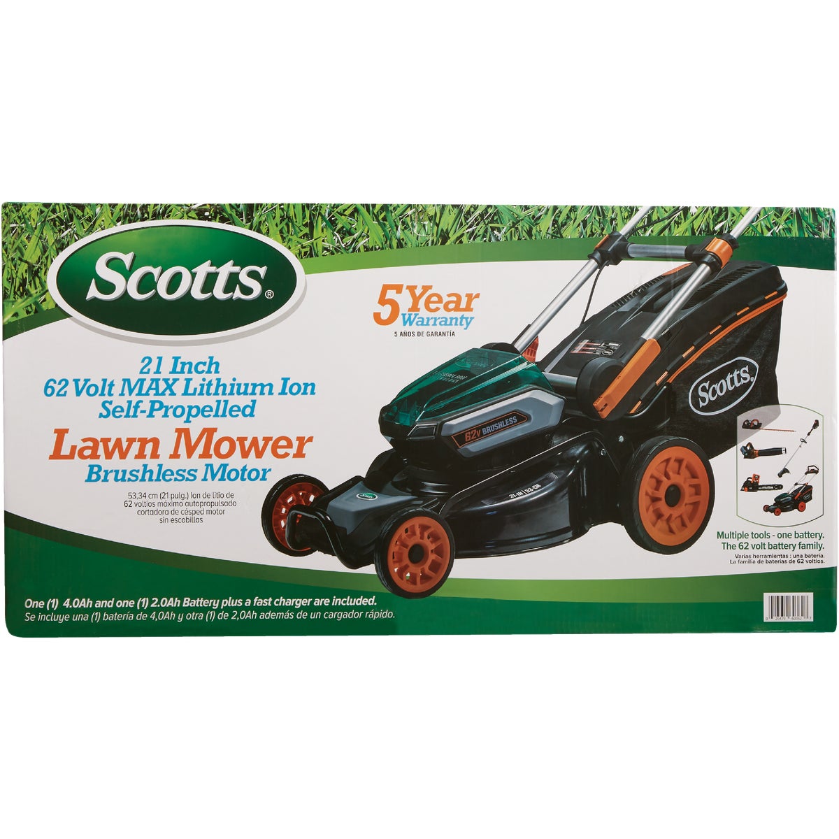 Scotts 21 In. 62 Volt Self-Propelled Lithium Ion Cordless Electric Lawn Mower