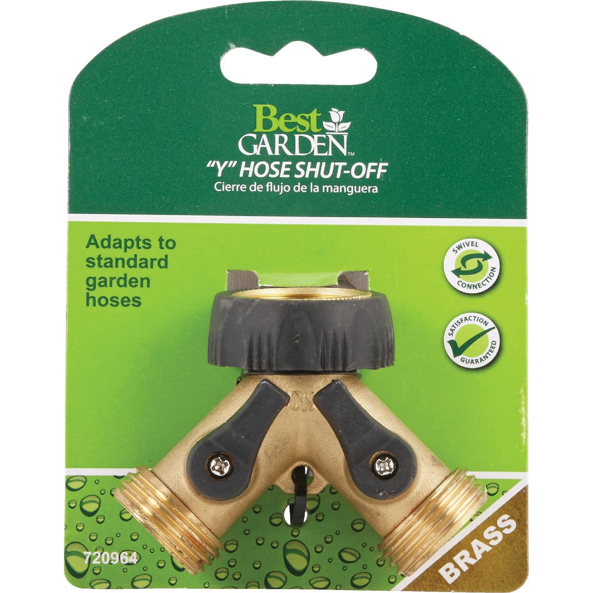 Best Garden Brass Y-Connector Hose Shutoff