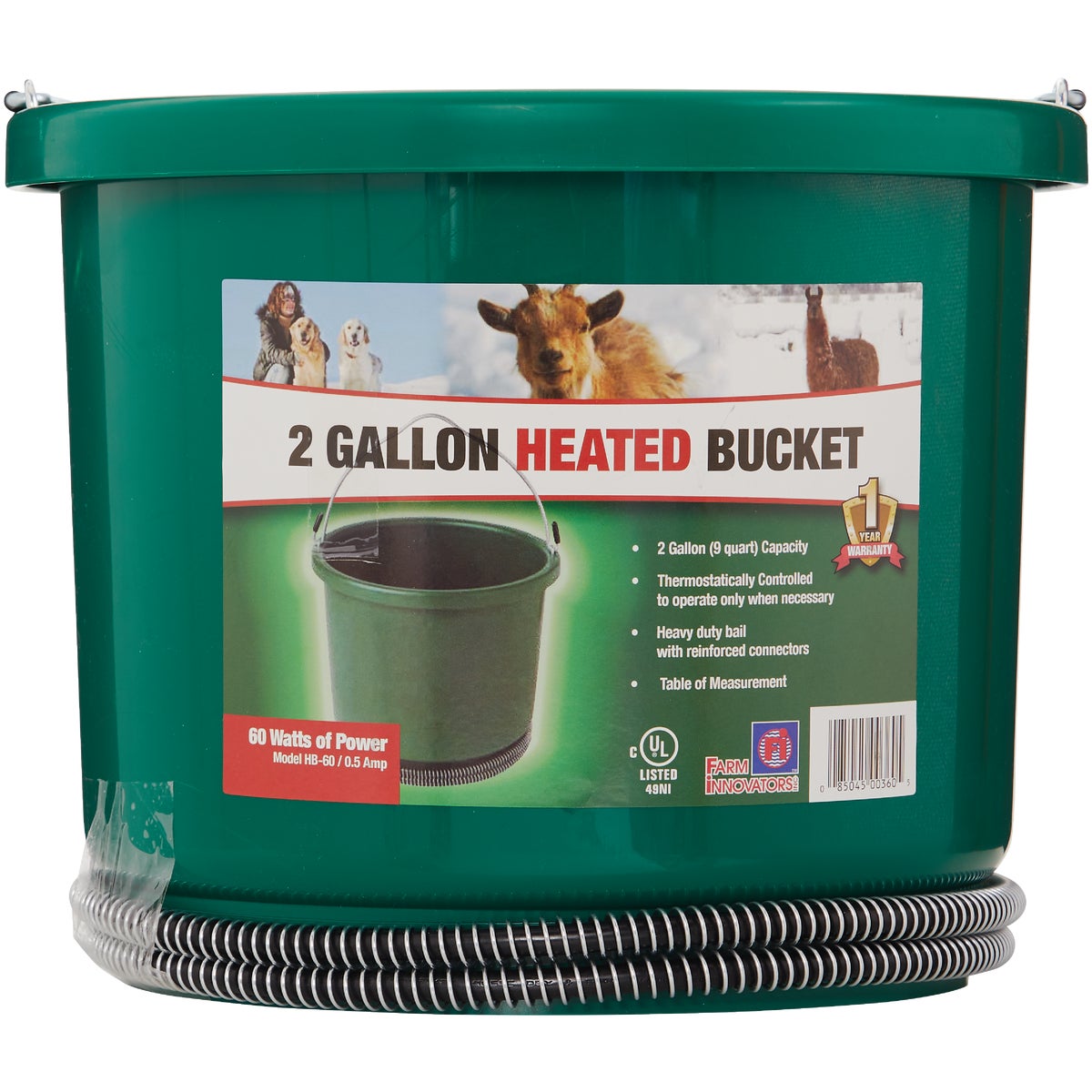 Farm Innovators 2 Gal. 60W 120V Heated Bucket