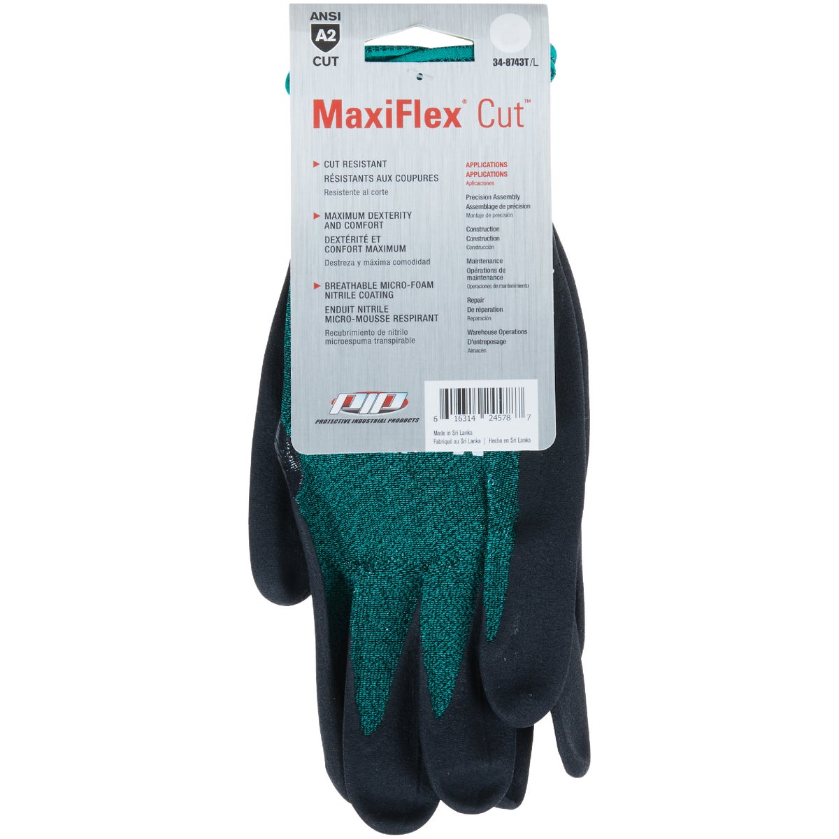 MaxiFlex Cut Men's Large Nitrile Coated Glove
