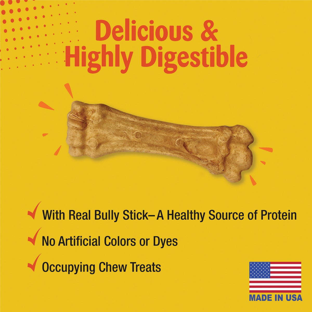 Nylabone Natural Nubz Bully Stick Grain Free Dog Treat Chew (2-Pack)