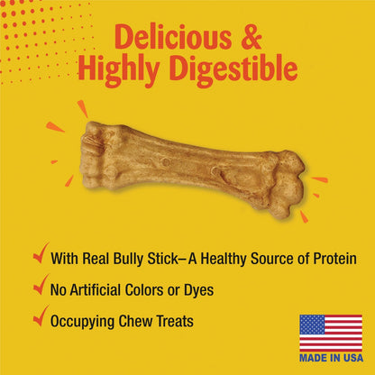 Nylabone Natural Nubz Bully Stick Grain Free Dog Treat Chew (2-Pack)