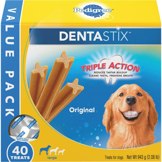 Pedigree Dentastix Large Dog Original Flavor Dental Dog Treat (40-Pack)