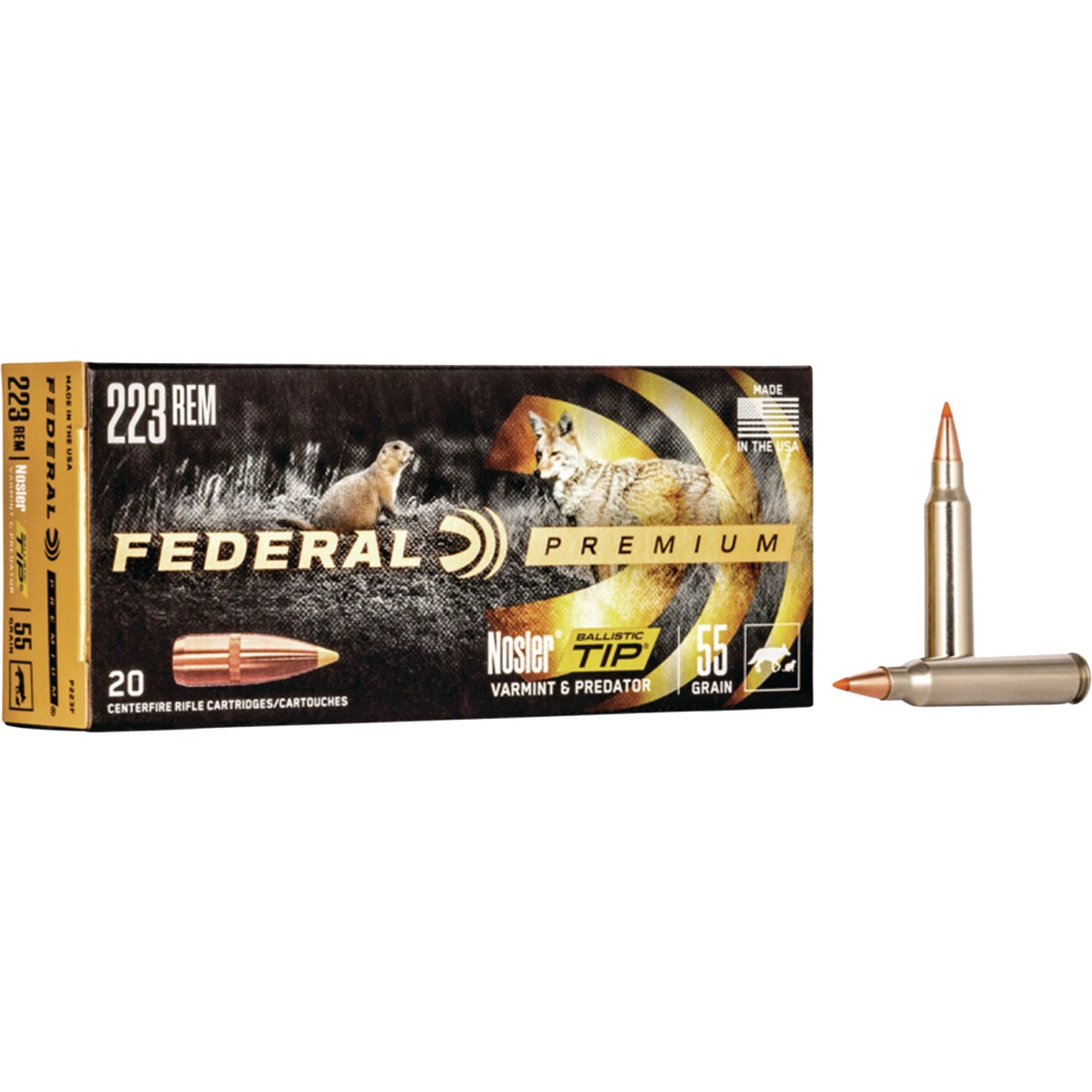 Federal Vital Shok .223 Rem 55 Grain Nosler BT Centerfire Ammunition Cartridges