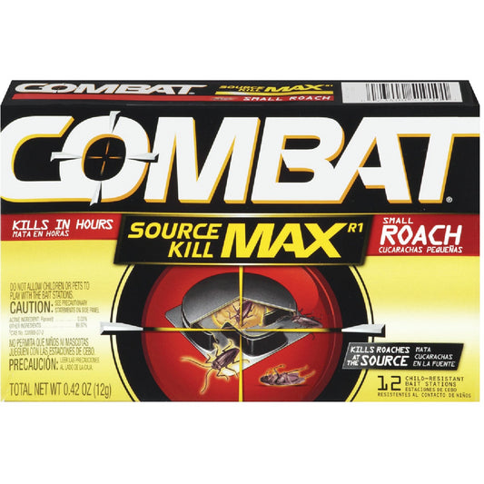Combat Source Kill Max 0.42 Oz. Solid Small Roach Bait Station (12-Pack)