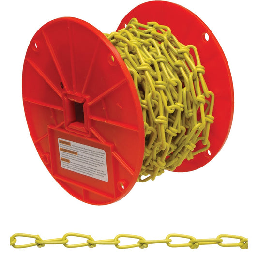 Campbell #2/0 50 Ft. Yellow Poly-Coated Low-Carbon Steel Coil Chain