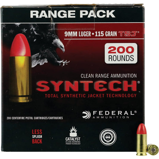 Federal American Eagle Syntech 9mm 115 Grain TSJ Centerfire Ammunition Cartridges