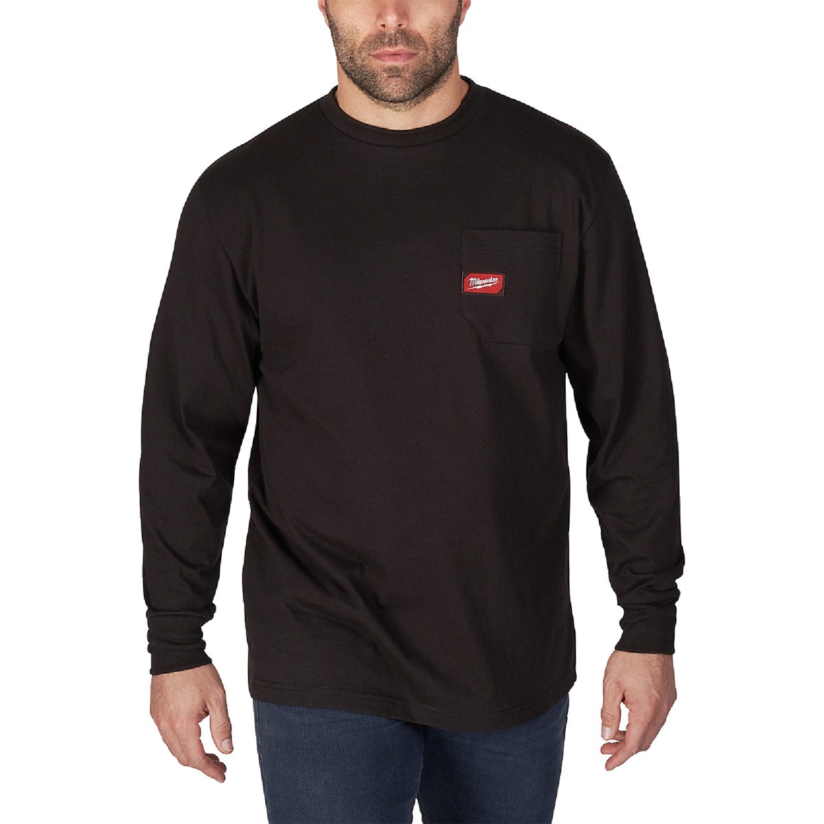 Milwaukee Large Black Long Sleeve Men's Heavy-Duty Pocket Shirt