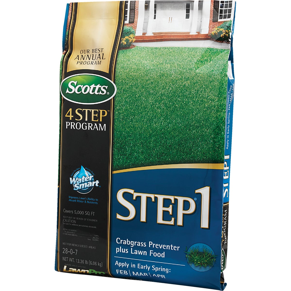Scotts 4-Step Program Step 1 13.46 Lb. 5000 Sq. Ft. 28-0-7 Lawn Fertilizer with Crabgrass Preventer