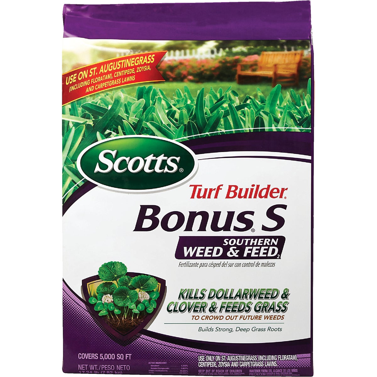 Scotts Turf Builder Bonus S Southern Weed & Feed 18.62 Lb. 5000 Sq. Ft. 29-0-10 Lawn Fertilizer with Weed Killer