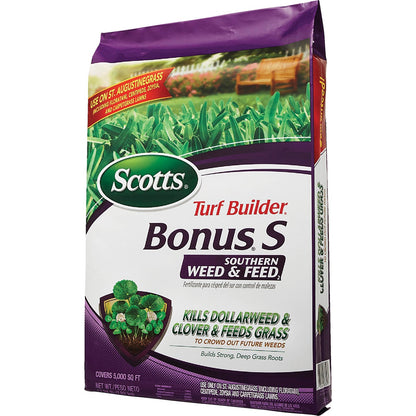 Scotts Turf Builder Bonus S Southern Weed & Feed 18.62 Lb. 5000 Sq. Ft. 29-0-10 Lawn Fertilizer with Weed Killer