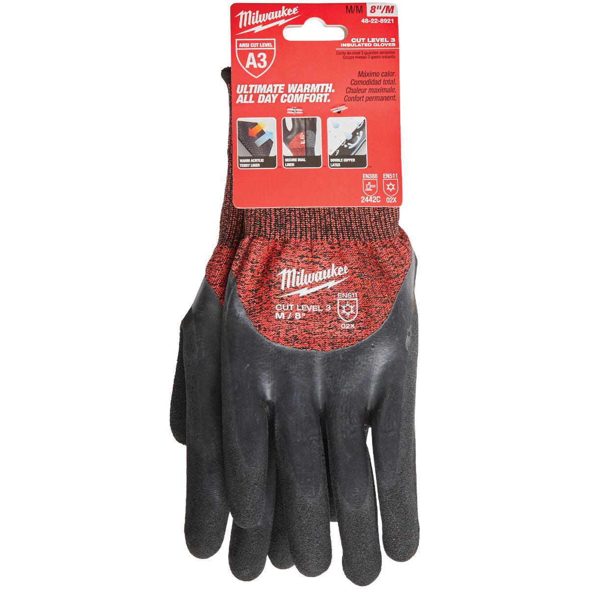 Milwaukee Unisex Medium Latex Coated Cut Level 3 Insulated Work Glove